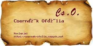 Csernák Ofélia névjegykártya